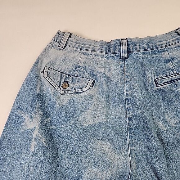 VTG Ralph Lauren Country Pleated Front Distressed Denim Jeans Shorts Size 12 Y2K - Picture 9 of 12